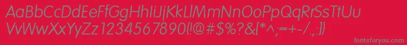 VolkswagenItalic Font – Gray Fonts on Red Background
