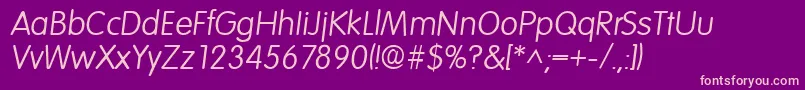 VolkswagenItalic Font – Pink Fonts on Purple Background