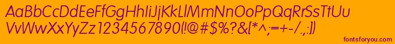 VolkswagenItalic Font – Purple Fonts on Orange Background