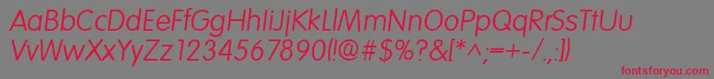 VolkswagenItalic Font – Red Fonts on Gray Background