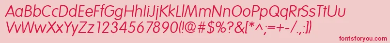 VolkswagenItalic Font – Red Fonts on Pink Background