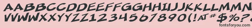 SfMincedMeatExtendedOblique-fontti – mustat fontit vaaleanpunaisella taustalla