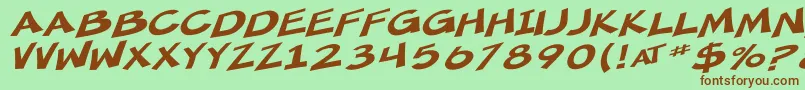 SfMincedMeatExtendedOblique Font – Brown Fonts on Green Background