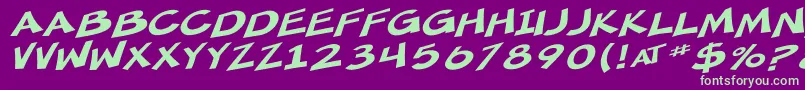 SfMincedMeatExtendedOblique Font – Green Fonts on Purple Background