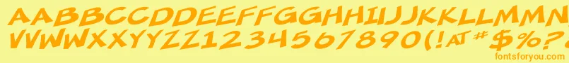 SfMincedMeatExtendedOblique Font – Orange Fonts on Yellow Background