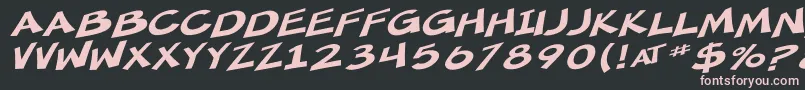 Шрифт SfMincedMeatExtendedOblique – розовые шрифты на чёрном фоне