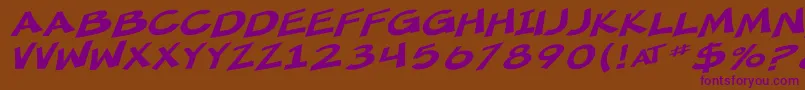 SfMincedMeatExtendedOblique Font – Purple Fonts on Brown Background