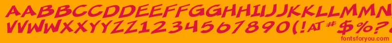 SfMincedMeatExtendedOblique Font – Red Fonts on Orange Background