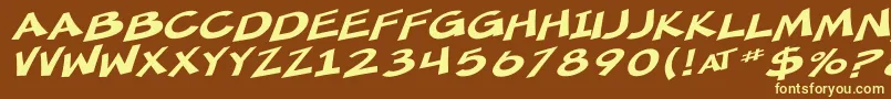 SfMincedMeatExtendedOblique Font – Yellow Fonts on Brown Background