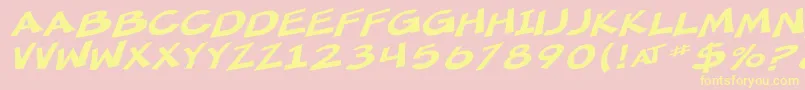 SfMincedMeatExtendedOblique Font – Yellow Fonts on Pink Background