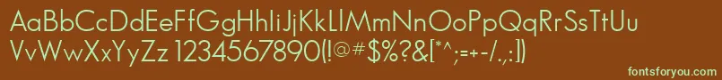 Шрифт Glasnostlightfwf – зелёные шрифты на коричневом фоне