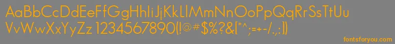 フォントGlasnostlightfwf – オレンジの文字は灰色の背景にあります。