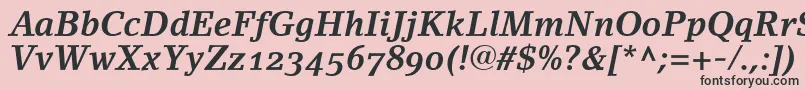LinoletterBoldItalicOldstyleFigures Font – Black Fonts on Pink Background