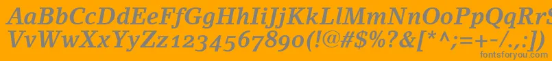 LinoletterBoldItalicOldstyleFigures Font – Gray Fonts on Orange Background