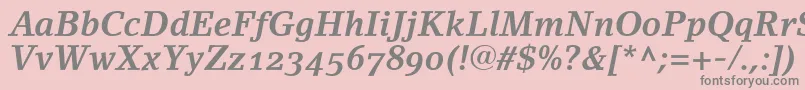 LinoletterBoldItalicOldstyleFigures Font – Gray Fonts on Pink Background