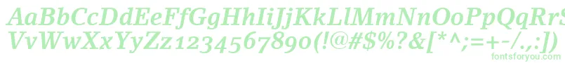 LinoletterBoldItalicOldstyleFigures Font – Green Fonts on White Background