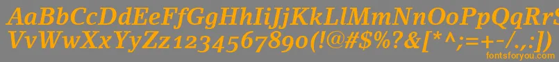LinoletterBoldItalicOldstyleFigures Font – Orange Fonts on Gray Background