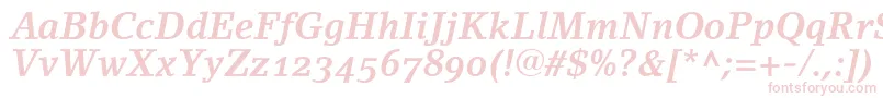 LinoletterBoldItalicOldstyleFigures Font – Pink Fonts on White Background