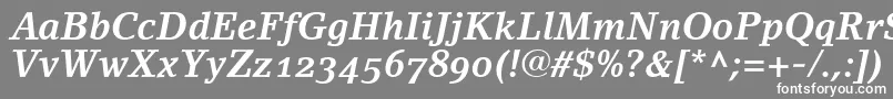 LinoletterBoldItalicOldstyleFigures Font – White Fonts on Gray Background