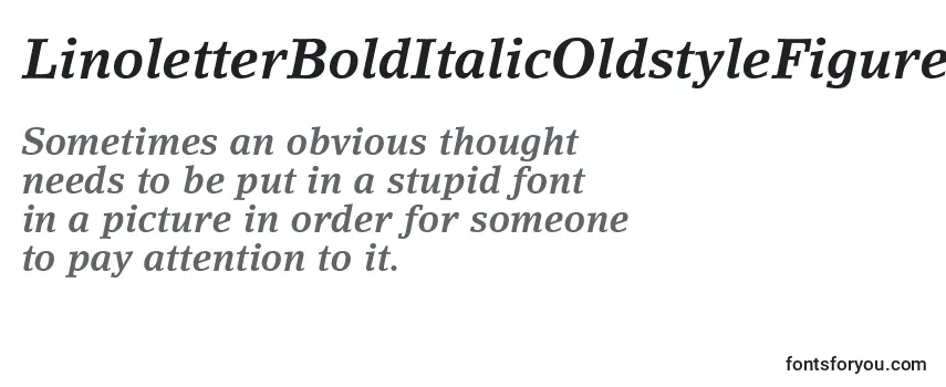 Review of the LinoletterBoldItalicOldstyleFigures Font