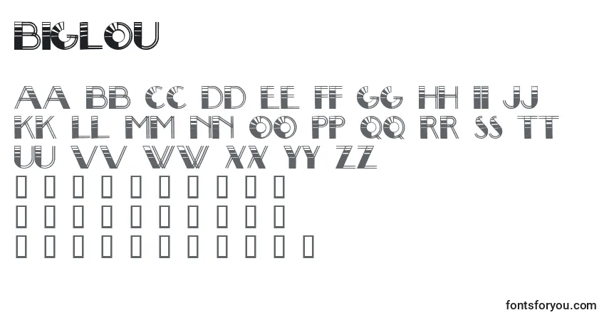 Шрифт BigLou – алфавит, цифры, специальные символы