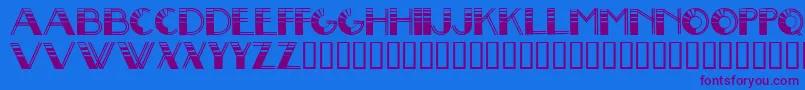 BigLou-Schriftart – Violette Schriften auf blauem Hintergrund