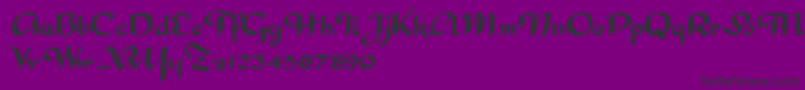 フォントInterditeScript – 紫の背景に黒い文字