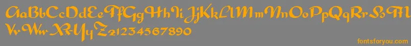 Czcionka InterditeScript – pomarańczowe czcionki na szarym tle