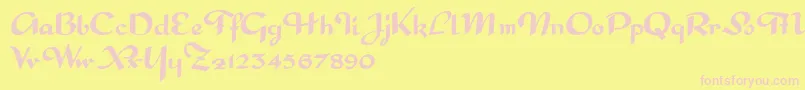 InterditeScript Font – Pink Fonts on Yellow Background