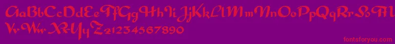 InterditeScript Font – Red Fonts on Purple Background