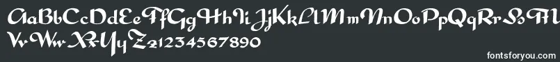 InterditeScript Font – White Fonts on Black Background