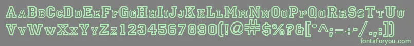 Weitere Informationen zur PrincipalRegular-Schriftart PrincipalRegular-Schriftart – Grüne Schriften auf grauem Hintergrund