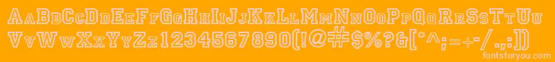 PrincipalRegular-fontti – vaaleanpunaiset fontit oranssilla taustalla