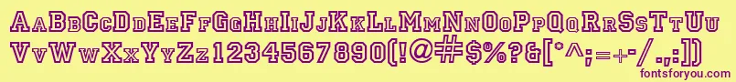 PrincipalRegular Font – Purple Fonts on Yellow Background