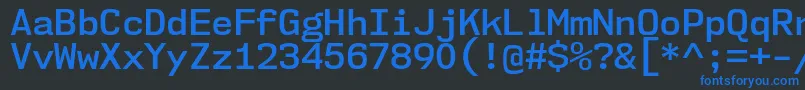 フォントNk57MonospaceNoSb – 黒い背景に青い文字