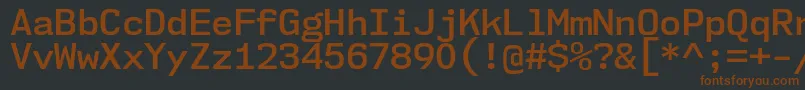 Fonte Nk57MonospaceNoSb – fontes marrons em um fundo preto