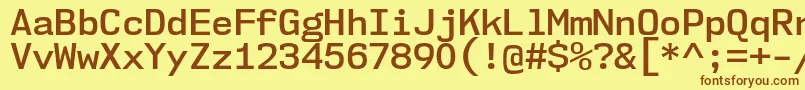 Czcionka Nk57MonospaceNoSb – brązowe czcionki na żółtym tle