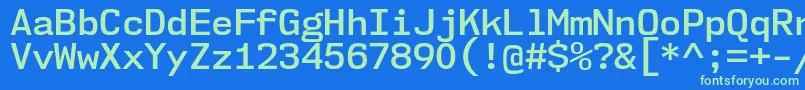 Nk57MonospaceNoSb Font – Green Fonts on Blue Background