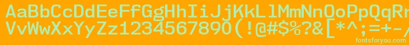 Nk57MonospaceNoSb-Schriftart – Grüne Schriften auf orangefarbenem Hintergrund