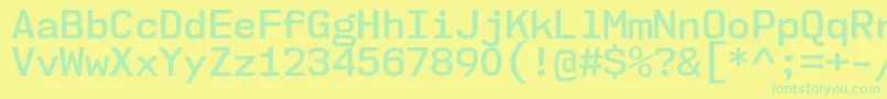 Nk57MonospaceNoSb Font – Green Fonts on Yellow Background