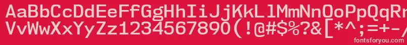 フォントNk57MonospaceNoSb – 赤い背景にピンクのフォント