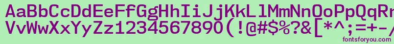 Шрифт Nk57MonospaceNoSb – фиолетовые шрифты на зелёном фоне