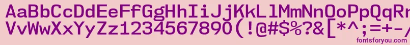 Nk57MonospaceNoSb-fontti – violetit fontit vaaleanpunaisella taustalla