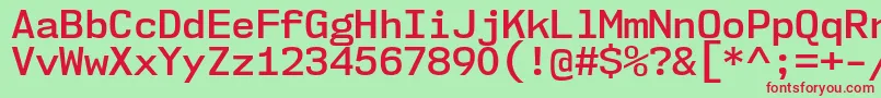 Шрифт Nk57MonospaceNoSb – красные шрифты на зелёном фоне