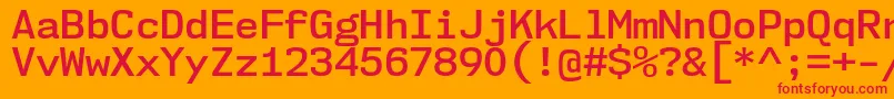 Nk57MonospaceNoSb Font – Red Fonts on Orange Background