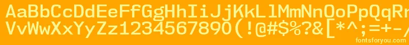 Nk57MonospaceNoSb Font – Yellow Fonts on Orange Background