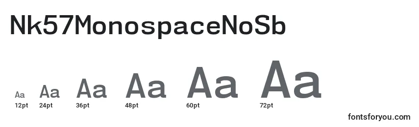 Размеры шрифта Nk57MonospaceNoSb