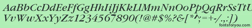 fuente GaramonditcteeItalic – Fuentes Negras Sobre Fondo Verde