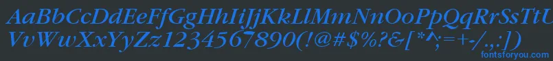 GaramonditcteeItalic Font – Blue Fonts on Black Background