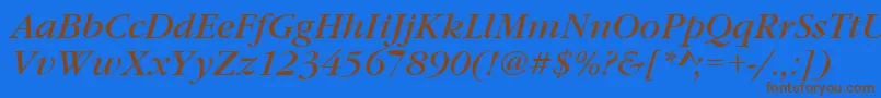 GaramonditcteeItalic Font – Brown Fonts on Blue Background